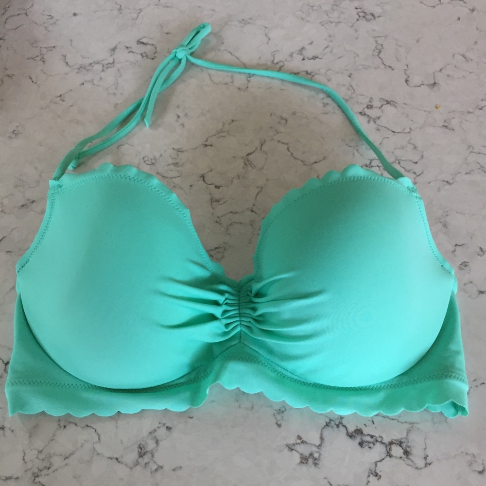 Victoria’s Secret Mint Ruched Halter Bikini Top